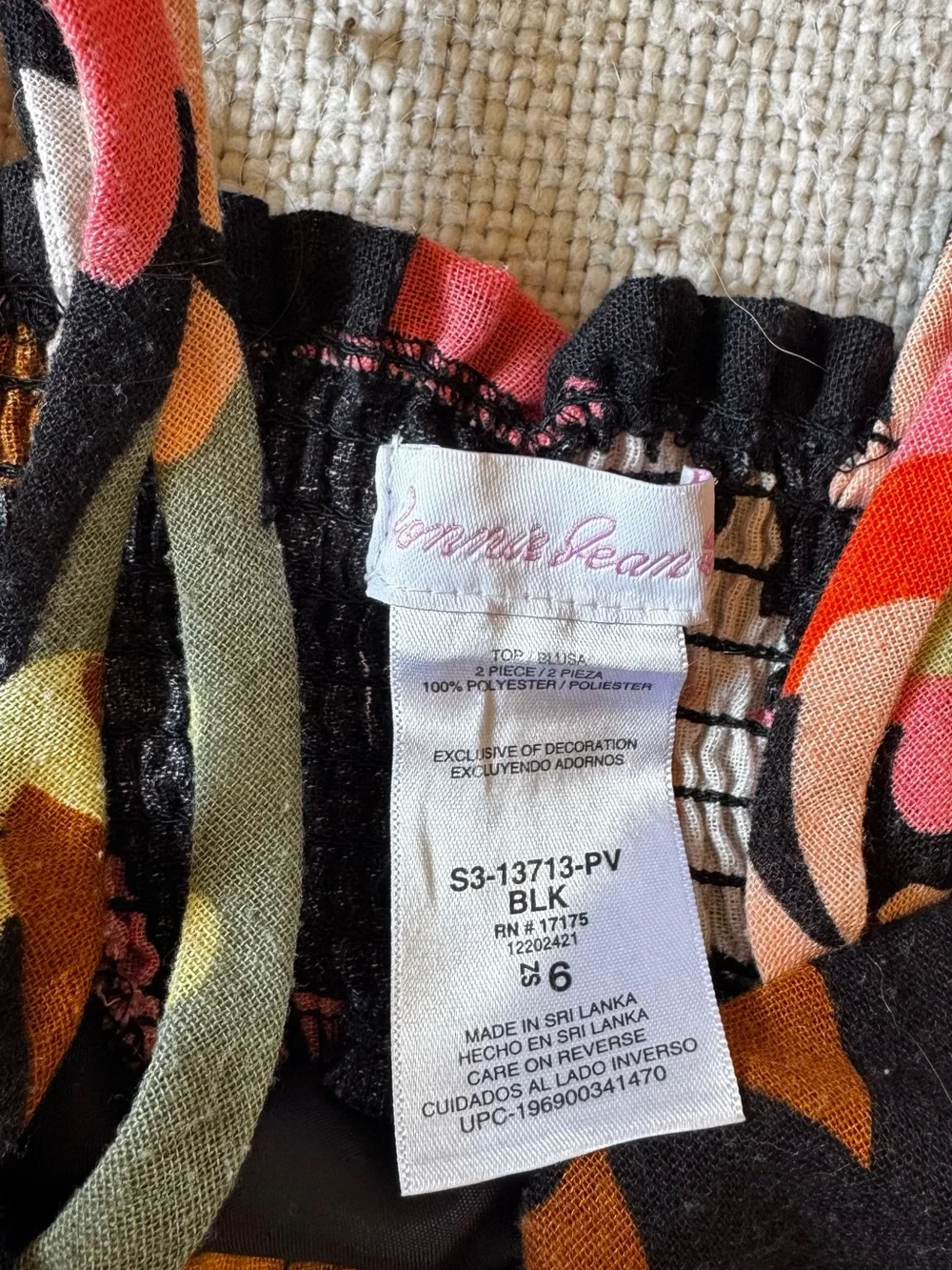 Bonnie Jean Girls Floral 2 Piece Pant Set Size 6 Black Pink Peplum Crop Top